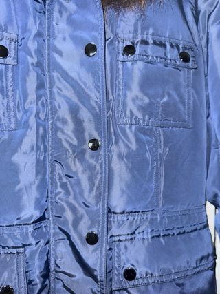 Abrigo azul con cuello de pelo Talla 40