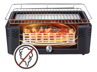 Barbacoa senza fumo Active nera rettangolare