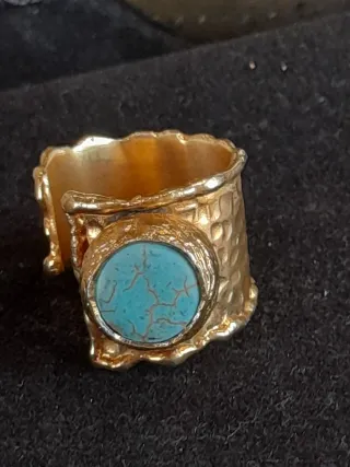 Set Orecchini e Anello Turchese Dorato