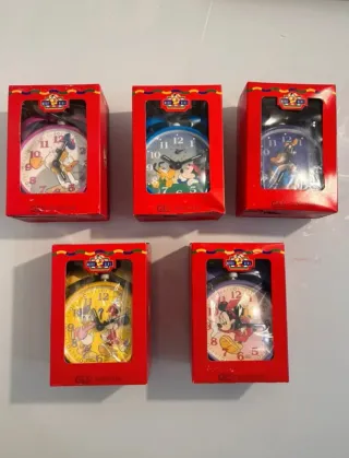Lotto 5 Sveglie Vintage Disney Carica Manuale