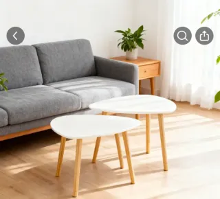 2 Mesitas Auxiliares Madera Blanca Nuevas