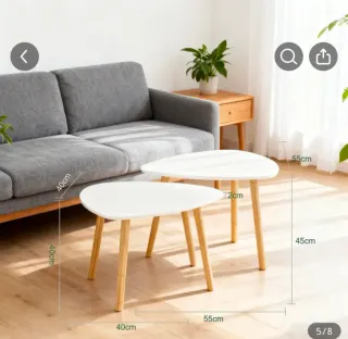 2 Mesitas Auxiliares Madera Blanca Nuevas