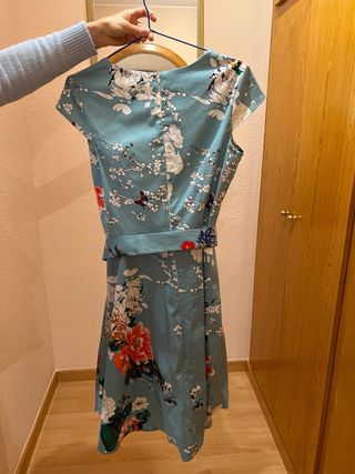 Vestido vintage floral turquesa