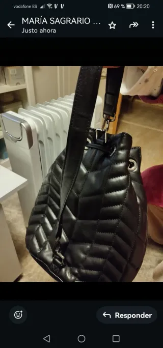 Bolso/Mochila negro acolchado