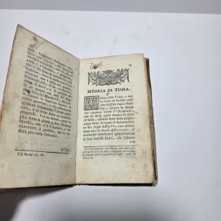 Libro Antico 1764 Istoria di Tobia