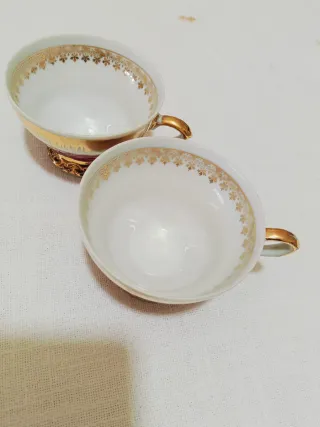 Tazze da tè Bavaria oro e rosso