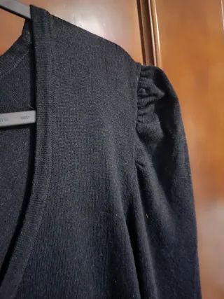 Vestido punto negro midi