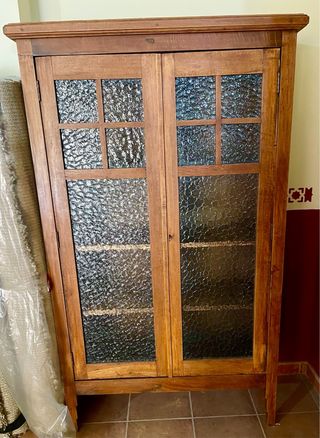 Vitrina rústica madera y cristal