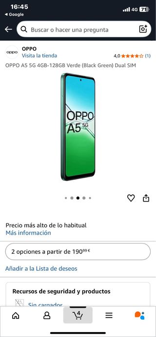 Móvil Oppo A5 5G 128GB Nuevo