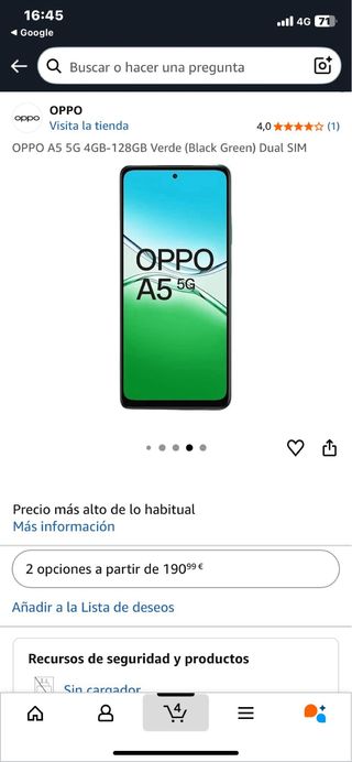 Móvil Oppo A5 5G 128GB Nuevo