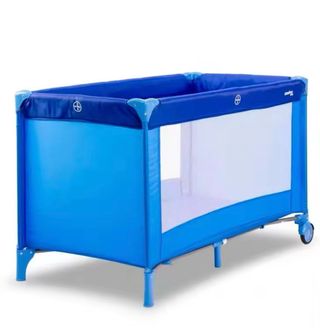 Cuna de viaje azul