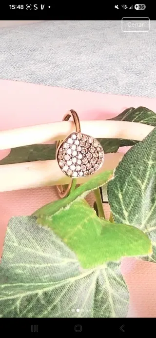 Anillo Tous Nenúfar Oro Vermel, Plata y Diamantes