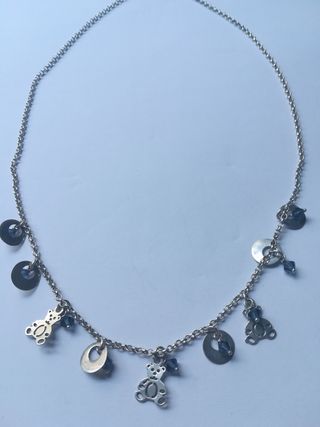 Collar plata ositos y cristales