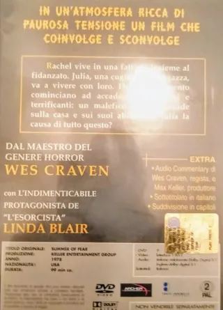DVD Wes Craven Summer of Fear