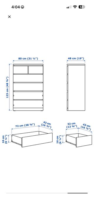 Cómoda Malm IKEA oscura