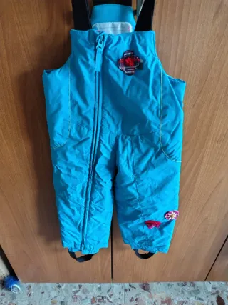 Tuta sci bimbo azzurra con fiore h 9/98 cm nuovo