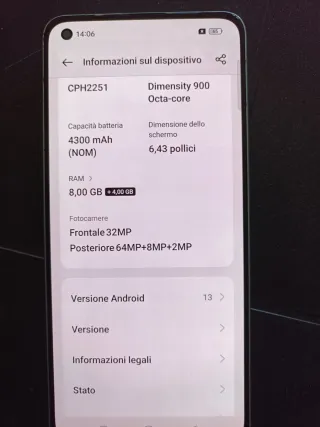 Oppo Reno 6 Azzurro