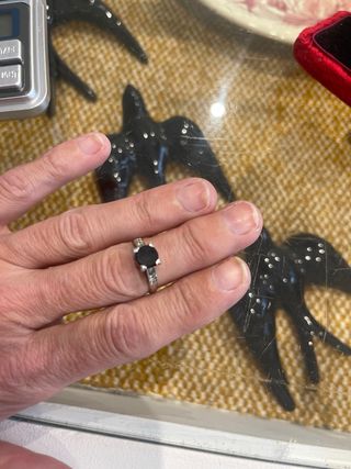 Anillo Plata Vintage Ágata Negra