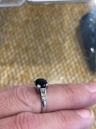 Anillo Plata Vintage Ágata Negra