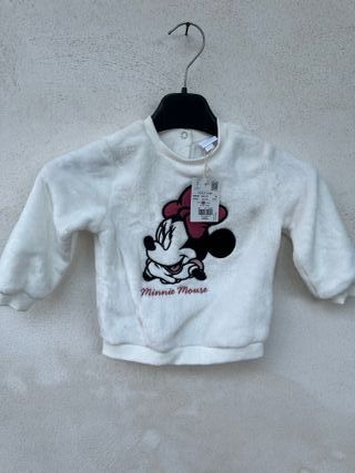 Felpa Minnie Mouse bianca bambina