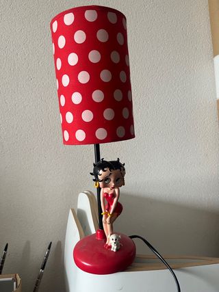 Lámpara Betty Boop Roja Lunares Blancos