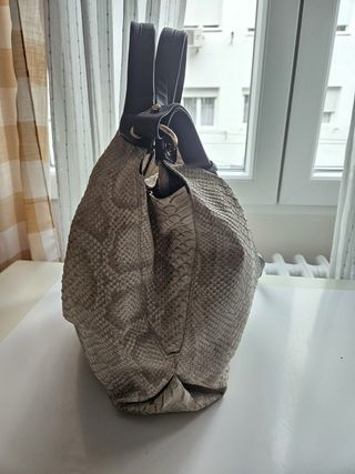 Bolso Furla Piel Pitón Beige/Gris