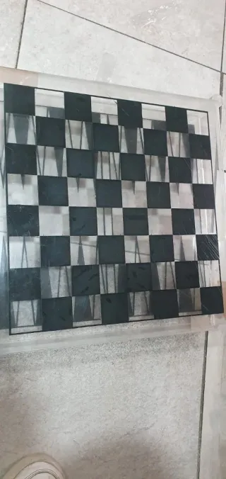 Ajedrez Metacrilato Transparente y Negro