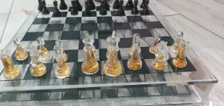 Ajedrez Metacrilato Transparente y Negro