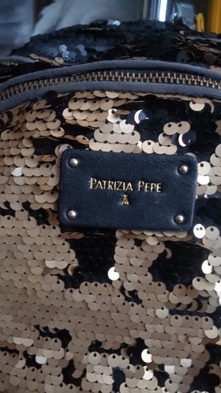 Zaino Patrizia Pepe paillettes nero/oro
