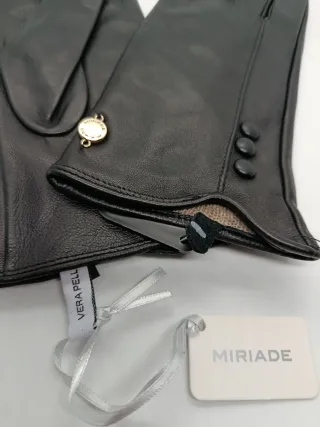 Guanti Miriade Vera Pelle Neri Nuovi