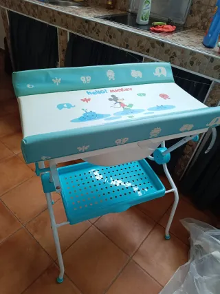 Cambiador bebé azul Mickey Mouse