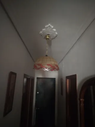 Lámpara de techo de cristal y plástico