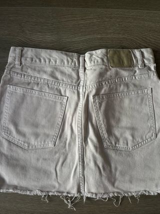 Falda vaquera beige mujer