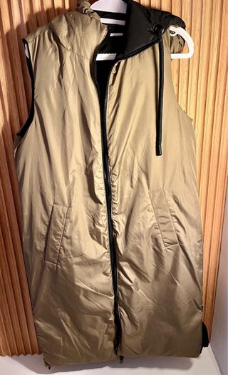 Chaleco Zara Reversible Talla S Negro/Beige