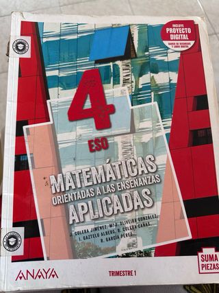 Libros de matemáticas aplicadas 4to de la ESO