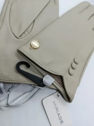 Guanti Miriade Vera Pelle Beige Nuovi