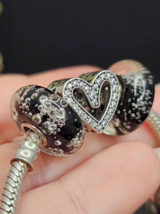 Charm Murano Cristal Burbujas Plata 925