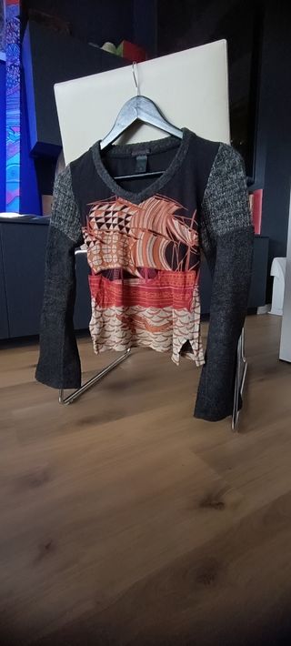 Camiseta Custo S Gris Naranja varios tejidos