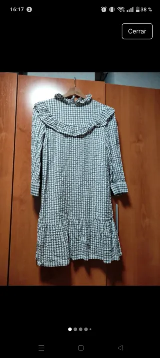 Vestido cuadros volantes