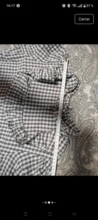 Vestido cuadros volantes