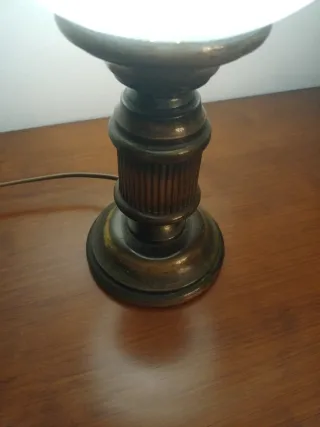 Lámpara de mesa vintage cristal y metal