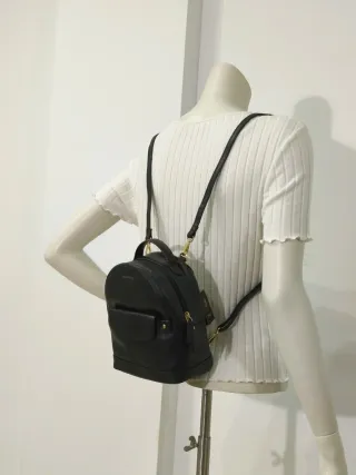 El Potro Mochila Negra Pequeña Piel