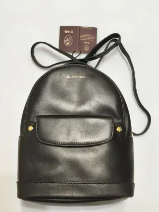 El Potro Mochila Negra Pequeña Piel