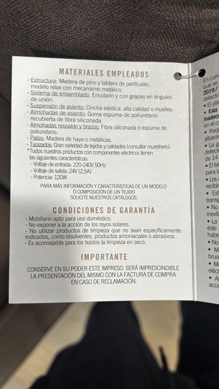 Sillón Relax Tela Marrón