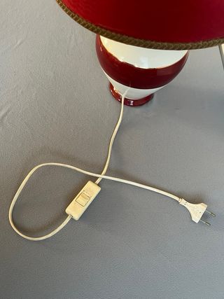 Lampada ceramica anni 50 decorata a mano