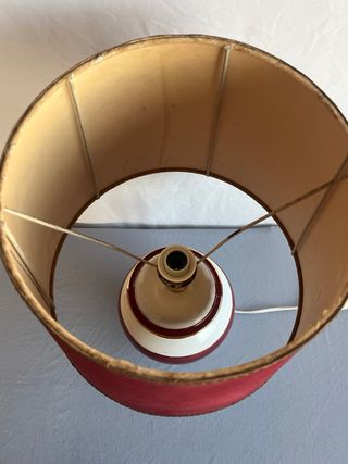 Lampada ceramica anni 50 decorata a mano