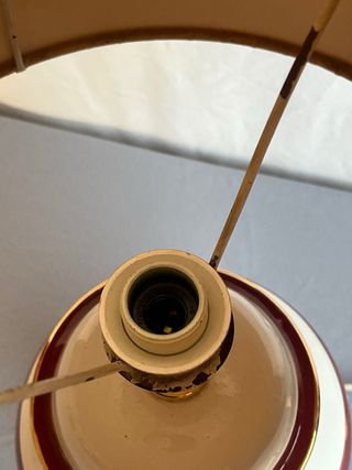 Lampada ceramica anni 50 decorata a mano