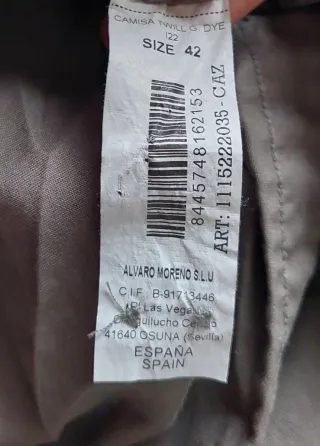 Camisa Álvaro Moreno Talla L Verde Manga Larga