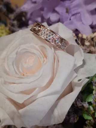 Anillo Zamac Oro Rosa o Dorado (elegir) 18-19mm