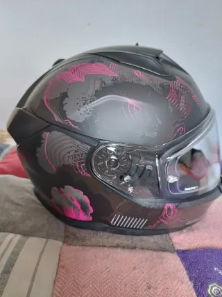 Casco Moto SHARK Negro Rosa